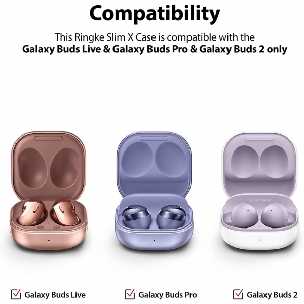 Rin gke Slim-X Samsung Galaxy Buds Live Klf -Glossy White