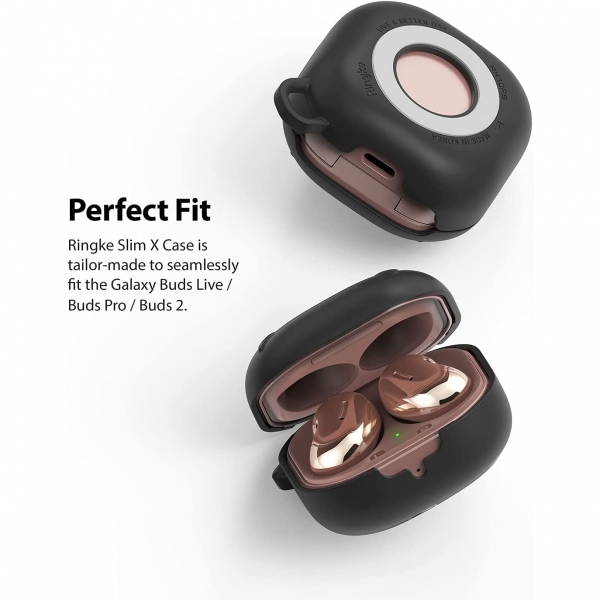 Ringke Slim-X Serisi Samsung Galaxy Buds Live Klf -Matte Black