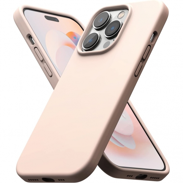 Ringke iPhone 14 Pro Max Silikon Klf-Pink Stand