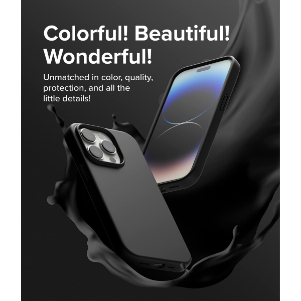 Rin gke iPhone 14 Pro Silikon Klf-Stone