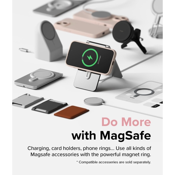 Rin gke iPhone 15 MagSafe Uyumlu Silikon Klf-Pink Sand