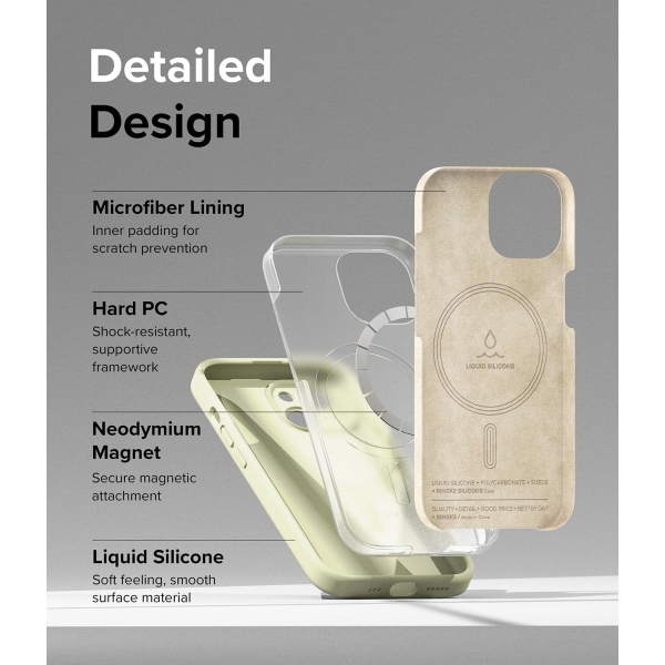Rin gke iPhone 15 MagSafe Uyumlu Silikon Klf-Lime 