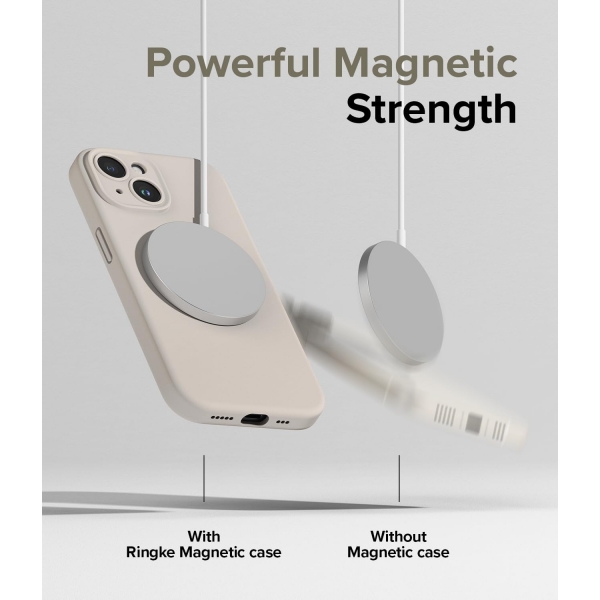 Ringke Apple iPhone 15 MagSafe Uyumlu Silikon Klf-Light Stone