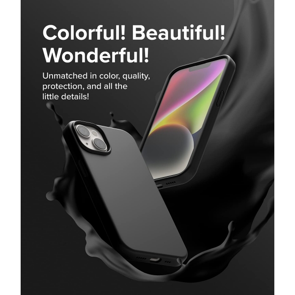 Rin gke iPhone 14 Plus Silikon Klf-Black