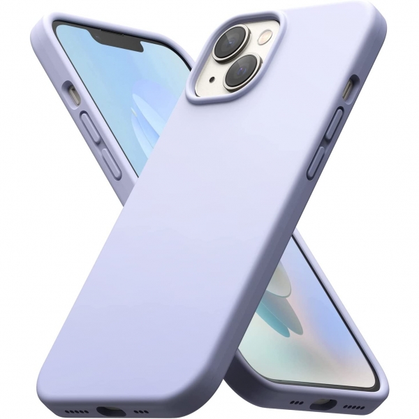 Rin gke iPhone 14 Plus Silikon Klf-Lavender