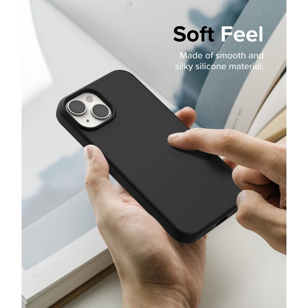 Rin gke iPhone 14 Plus Silikon Klf-Black