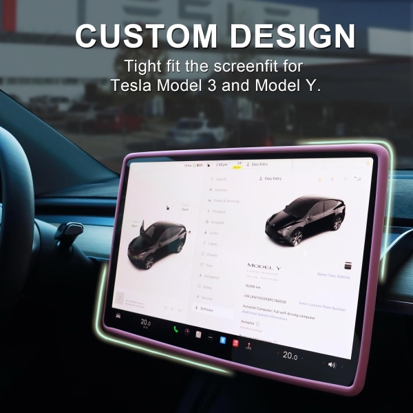 Rislobx Tesla Model 3/Y Silikon Ekran erevesi-Pink