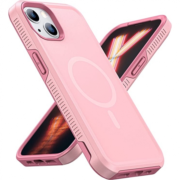 Risubo iPhone 13 Manyetik Klf (MIL-STD-810G)-Pink