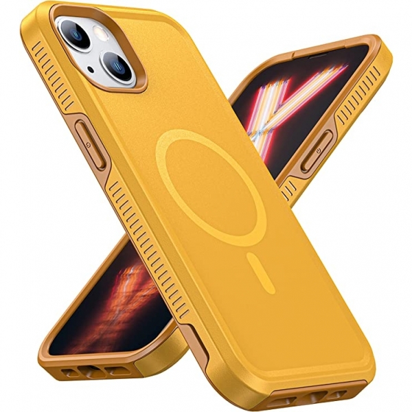 Risubo iPhone 13 Manyetik Klf (MIL-STD-810G)-Yellow