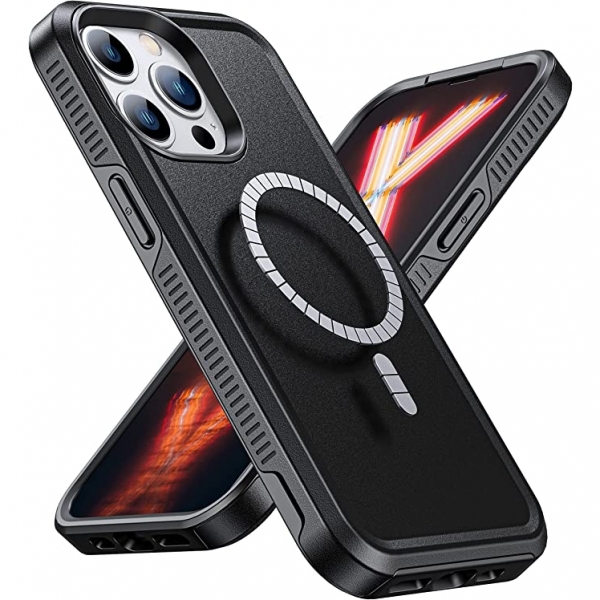 Risubo iPhone 13 Pro Manyetik Klf (MIL-STD-810G)-Black