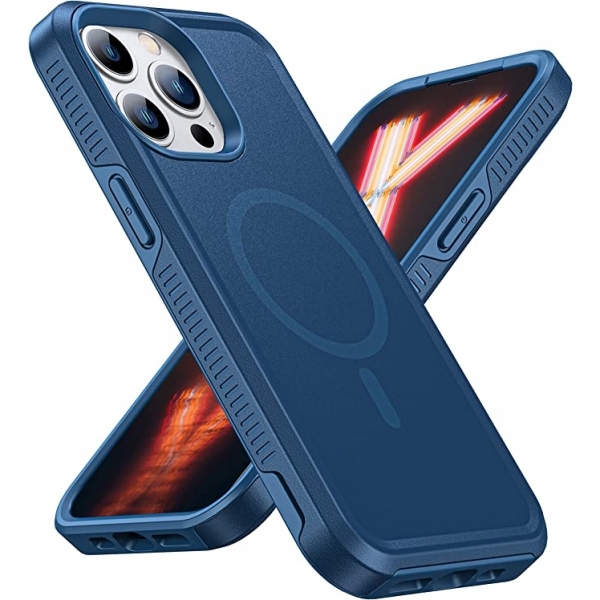 Risubo iPhone 13 Pro Manyetik Klf (MIL-STD-810G)-Sea Blue