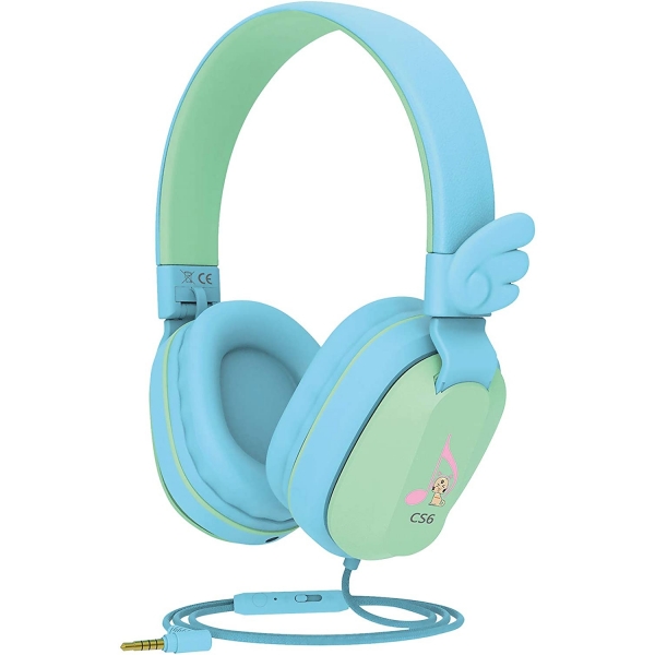 Riwbox CS6 Çocuk İçin Kulak Üstü Kulaklık-Blue Green