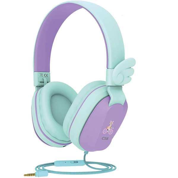 Riwbox CS6 Çocuk İçin Kulak Üstü Kulaklık-Purple Green
