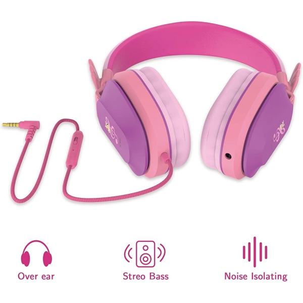 Riwbox CS6 Çocuk İçin Kulak Üstü Kulaklık-Pink Purple
