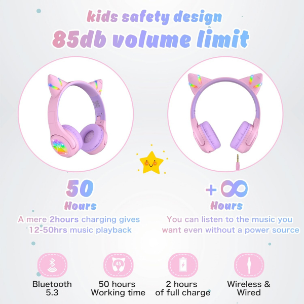 Riwbox CF9 ocuk in Bluetooth Kulaklk-Purple