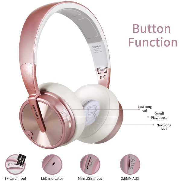Riwbox XBT-90 Bluetooth Kulak st Kulaklk-Rose Gold