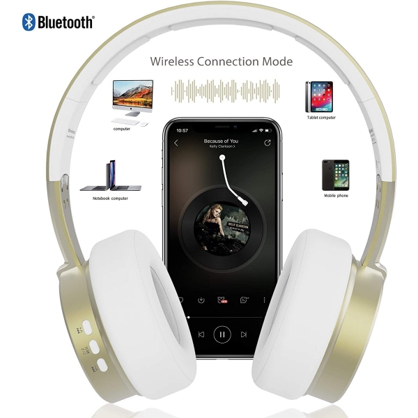 Riwbox XBT-90 Kablosuz Bluetooth Kulaklk-Gold