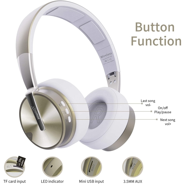 Riwbox XBT-90 Kablosuz Bluetooth Kulakl�k-Gold