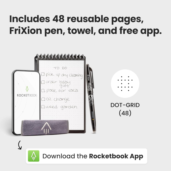 Rocketbook Tekrar Kullanlabilir Akll Not Defteri-Black 