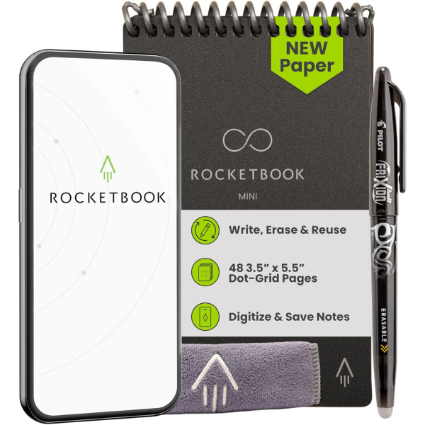 Rocketbook Tekrar Kullanlabilir Akll Not Defteri-Black 