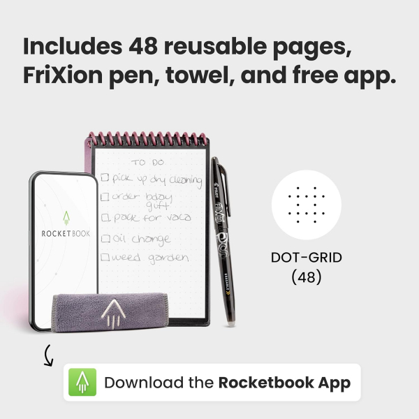 Rocketbook Tekrar Kullanlabilir Akll Not Defteri-Pink 