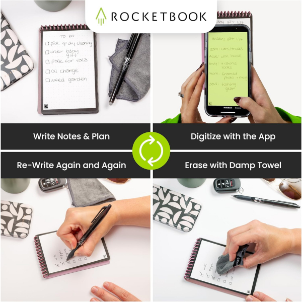 Rocketbook Tekrar Kullanlabilir Akll Not Defteri-Pink 