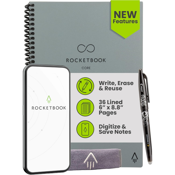 Rocketbook Core Ak�ll� Spiral Defter (Executive)-Gray