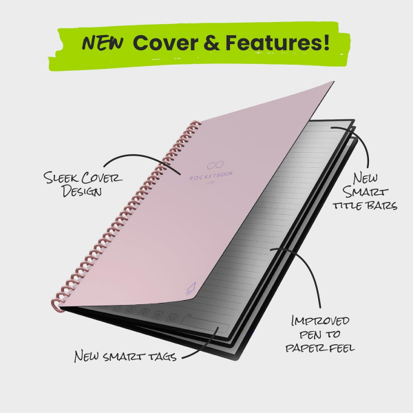 Rocketbook Core Akll Spiral Defter (Letter)-Pink 