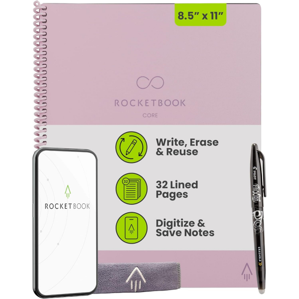 Rocketbook Core Akll Spiral Defter (Letter)-Pink 