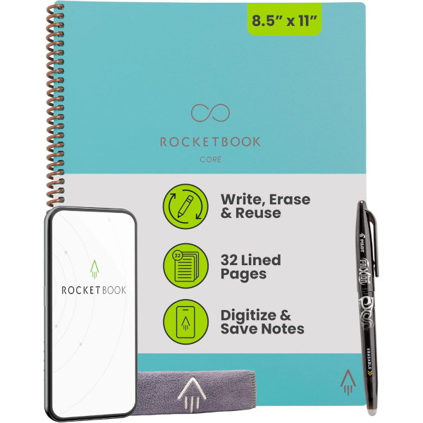 Rocketbook Core Akll Spiral Defter (Letter)-Teal