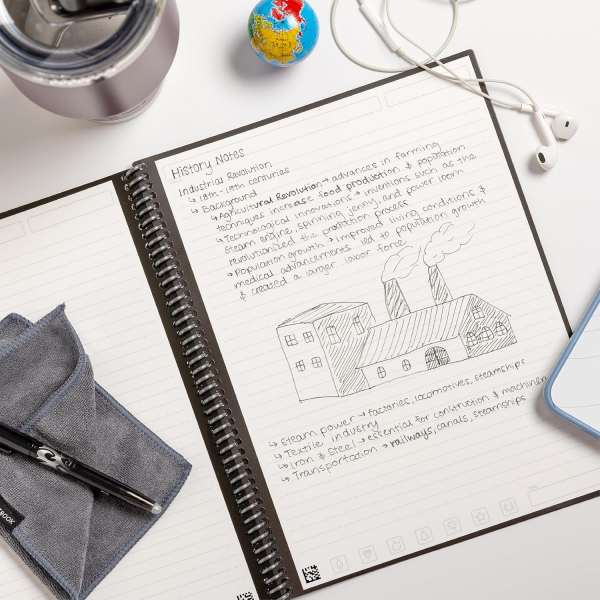 Rocketbook Core Akll Spiral Defter (Letter)-Navy Blue