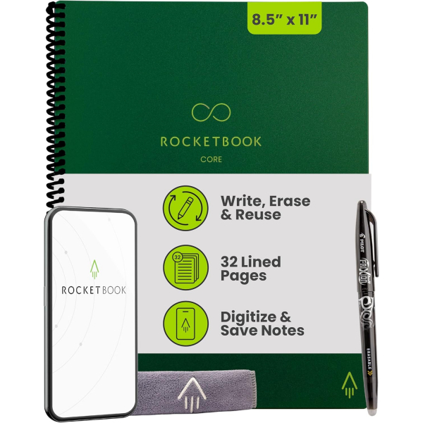 Rocketbook Core Akll Spiral Defter (Letter)-Green