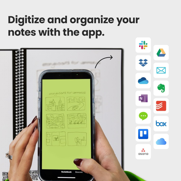 Rocketbook Core Akll Spiral Defter (Letter)-Green
