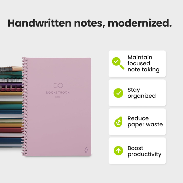 Rocketbook Core Akll Spiral Defter (Executive)-Pink 