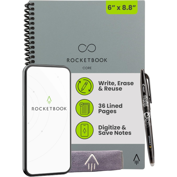 Rocketbook Core Akll Spiral Defter (Executive)-Gray