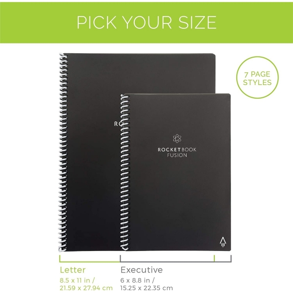 Rocketbook Everlast Fusion Tekrar Kullanlabilir Defter (Executive)-Green