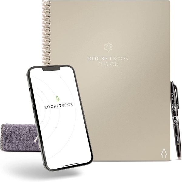 Rocketbook Everlast Fusion Tekrar Kullanlabilir Defter (Letter)-Celestial Sand