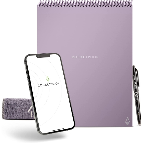 Rocketbook Flip Akll Tekrar Kullanlabilir Defter (Letter)-Lightspeed Lilac