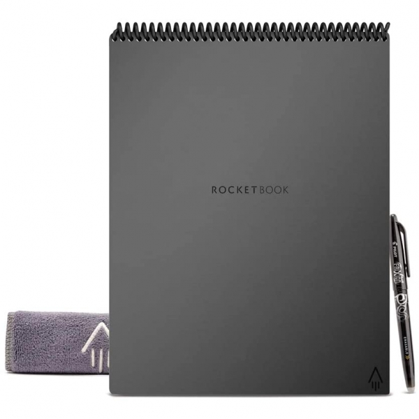 Rocketbook Flip Akll Tekrar Kullanlabilir Defter (Letter)-Space Gray