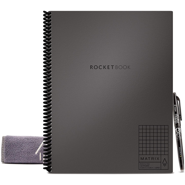 Rocketbook Matrix Akll Tekrar Kullanlabilir Defter (Letter)-Grey