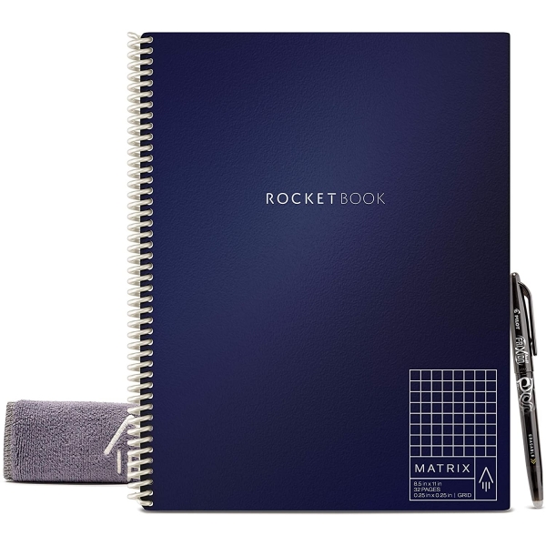 Rocketbook Matrix Akll Tekrar Kullanlabilir Defter (Letter)-Navy