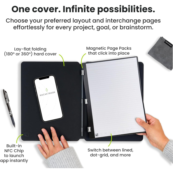 Rocketbook Pro 2.0 Ak�ll� Defter (Executive)-Steel Blue