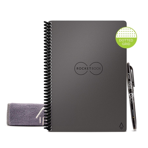 Rocketbook Tekrar Kullanlabilir Telli Defter (Executive)-Deep Space Gray