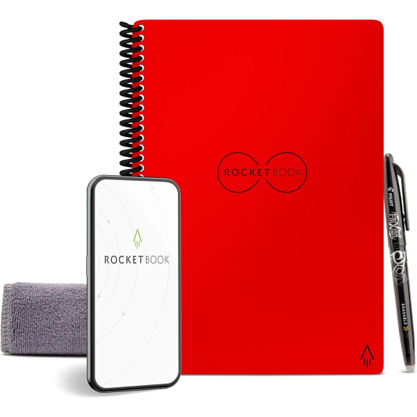 Rocketbook Tekrar Kullan�labilir Telli Defter (Executive)-Red