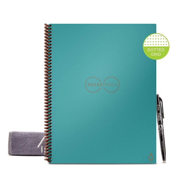 Rocketbook Tekrar Kullanlabilir Telli Defter (Letter)-Light Blue