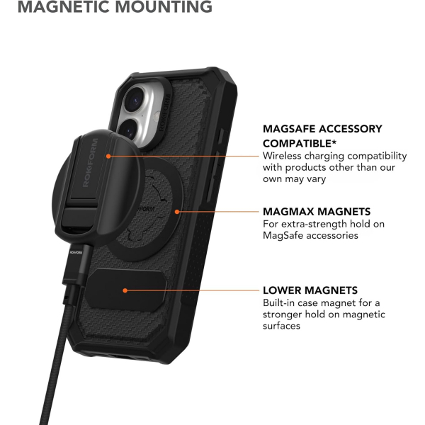 Rokform Apple iPhone 16 Pro Rugged Klf -Black