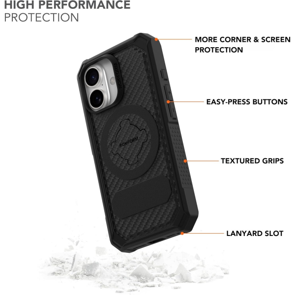 Rokform Apple iPhone 16 Pro Rugged Klf -Black