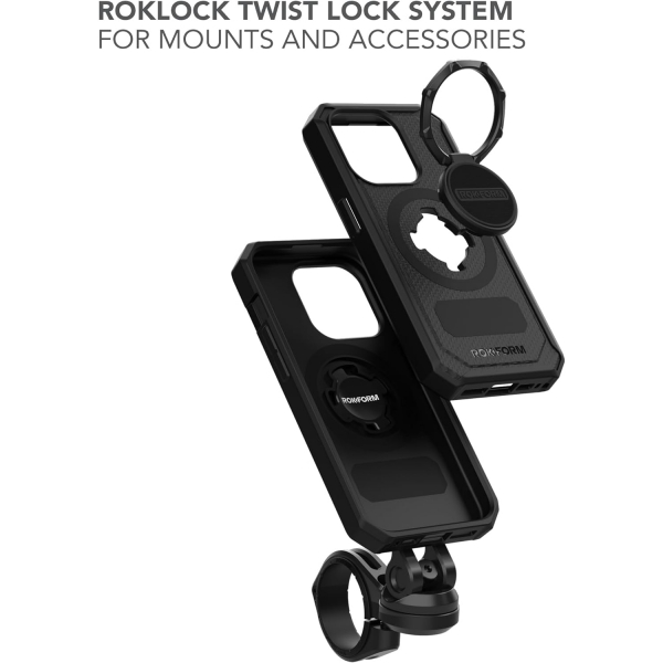 Rokform Rugged Serisi iPhone 15 Pro Manyetik Klf (MIL-STD-810G)-Black