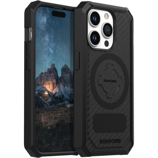 Rokform Rugged Serisi iPhone 15 Pro Manyetik Klf (MIL-STD-810G)-Black