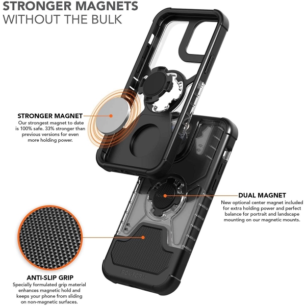 Rokform iPhone 12 Pro Max Manyetik Klf (MIL-STD-810G)-Clear